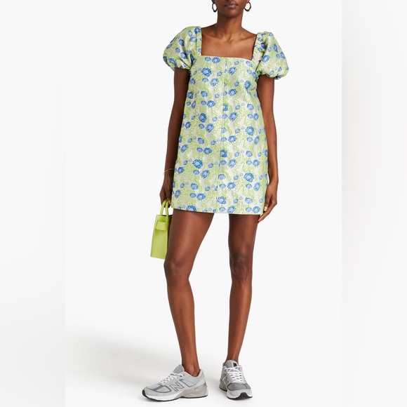 Brand New Ganni Dress with Label ｜ Ganni Floral- Jacquard Minidress - Picture 1 of 9